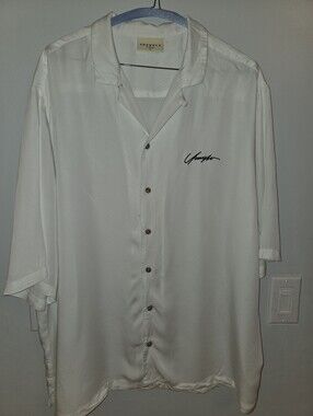 YoungLA Men's White Short Sleeve Button-Up Shirt
